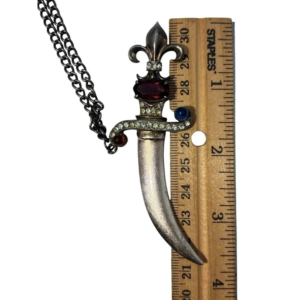 Vintage 1940s Urie Mandle Sterling Enamel‎ Dagger & Sheath Brooch Pin